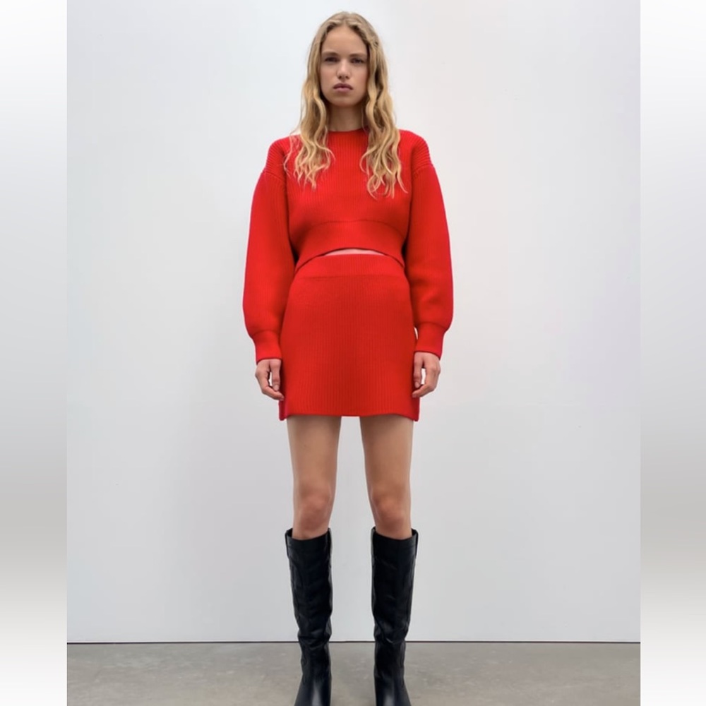 Zara knit set red